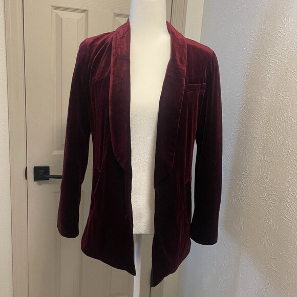 Lauren Conrad Runway Velvet Open Front Blazer - Size 4 - Picture 1 of 9